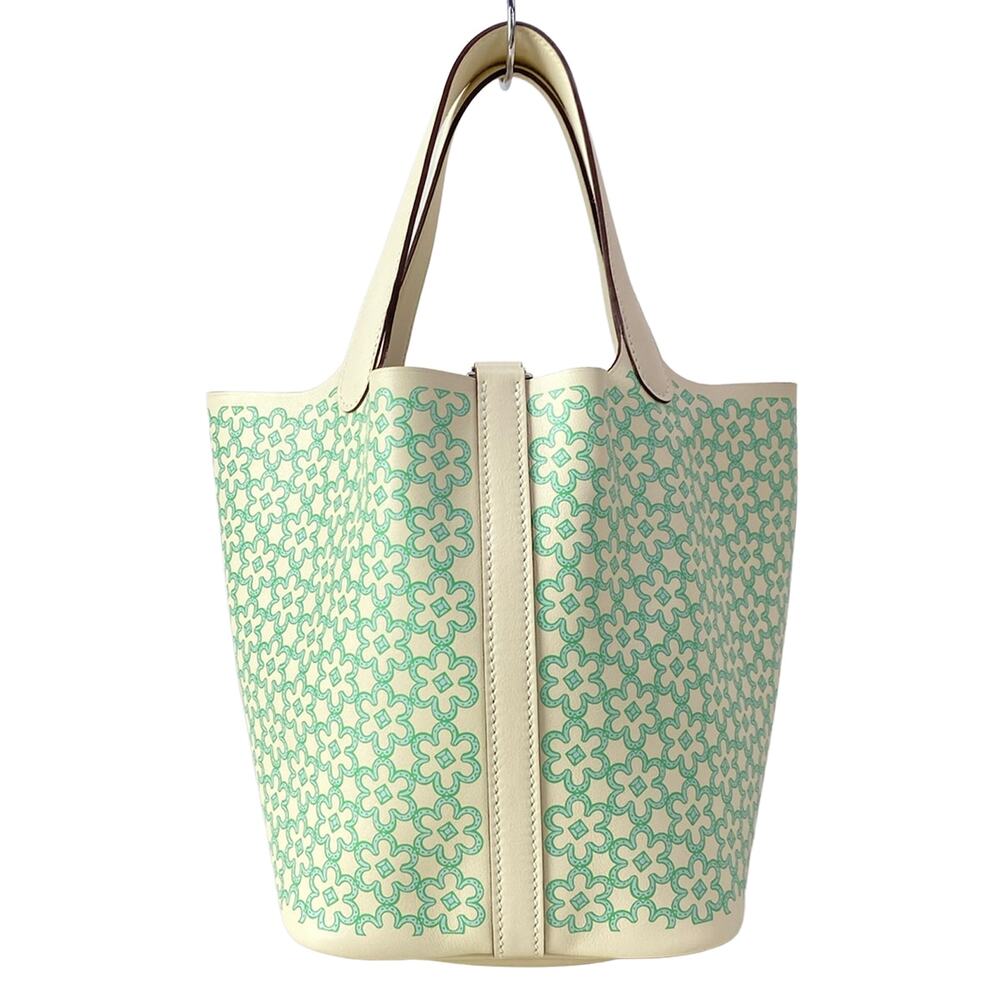Hermès Picotin Lock PM Lucky Daisy Handbag Nata Vert - Picture 4 of 16